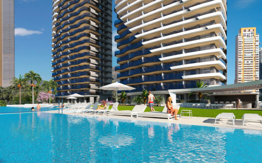 New build apartments on Poniente Beach, Benidorm.